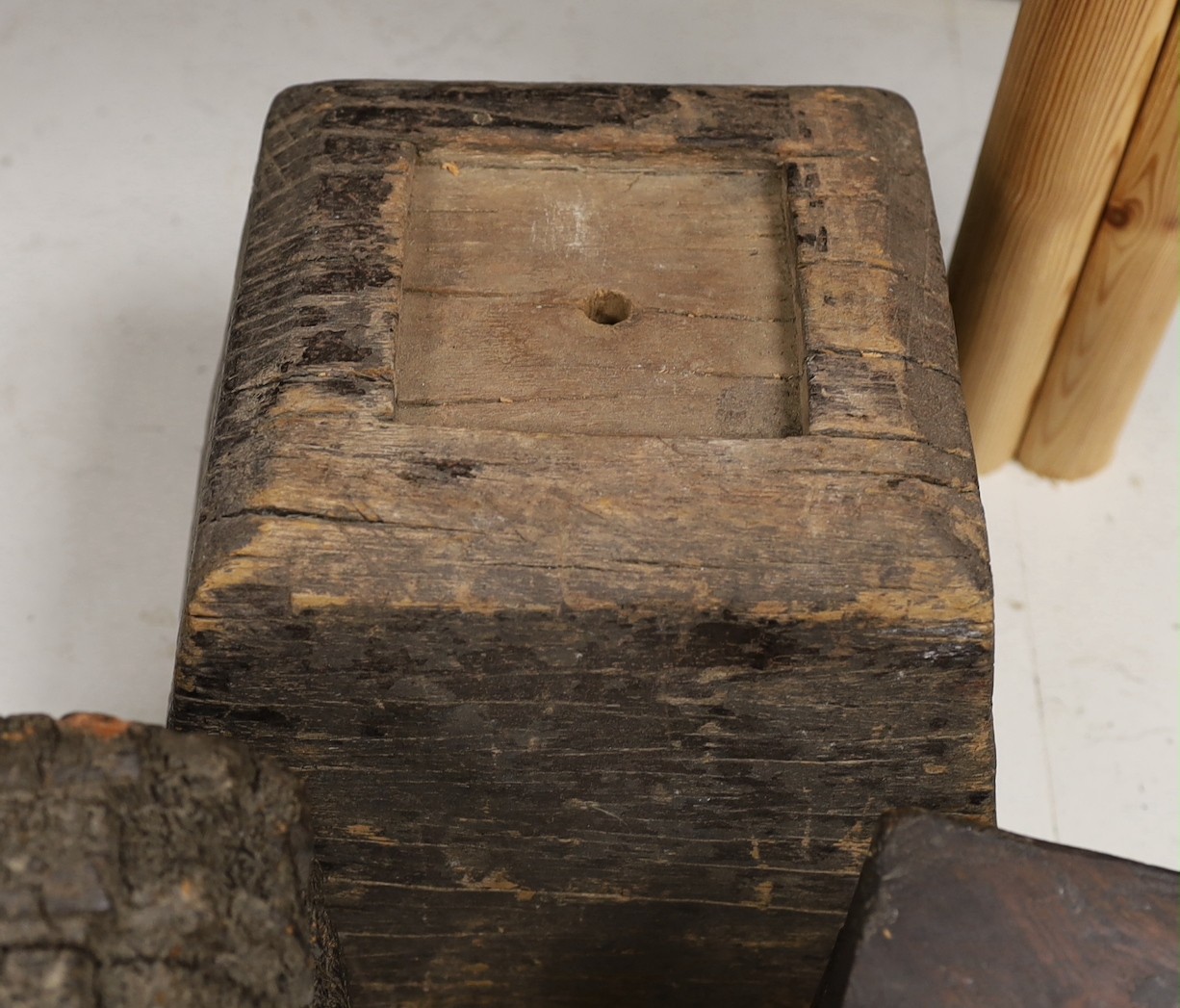 Three Chinese carved wood architectural elements, possibly Ming dynasty